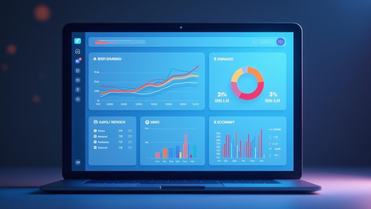 Kozmos Rapor kontrol panelinin masaüstü görünümü, grafikleri ve SEO metriklerini gösteren canlı bir dashboard mock-up'ı.